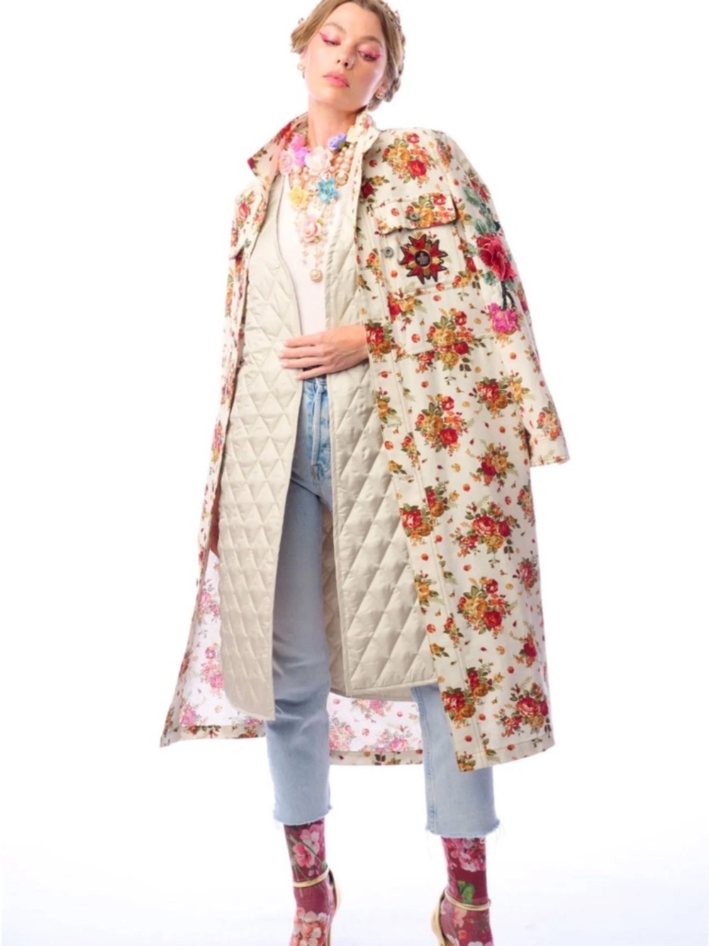 New! Aratta CARA DELVINGE COAT With Removable Vest and Appliqué $358 MSRP - Picture 2 of 5